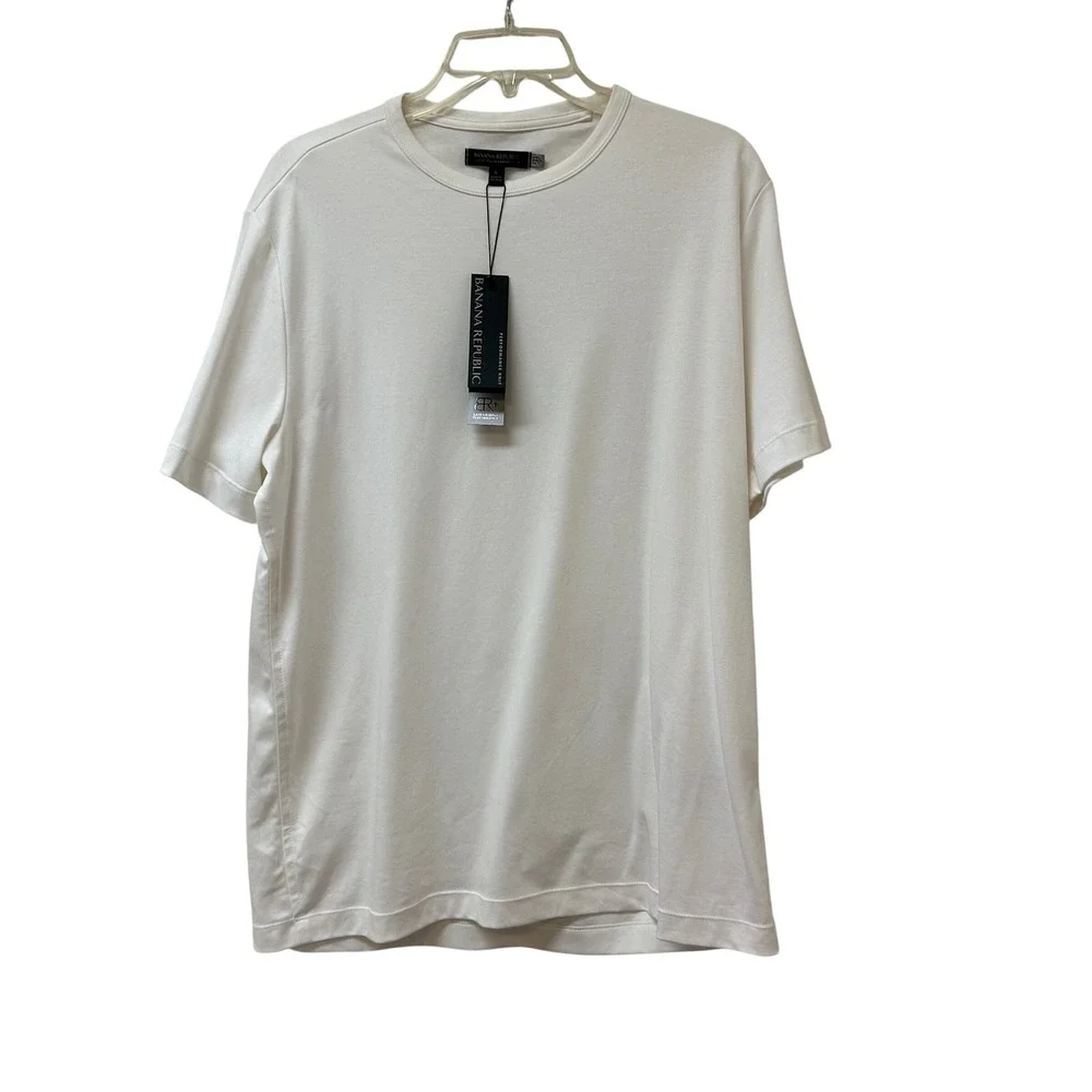 Banana Republic Mens Luxury Touch Performance Knit T-Shirt White L New